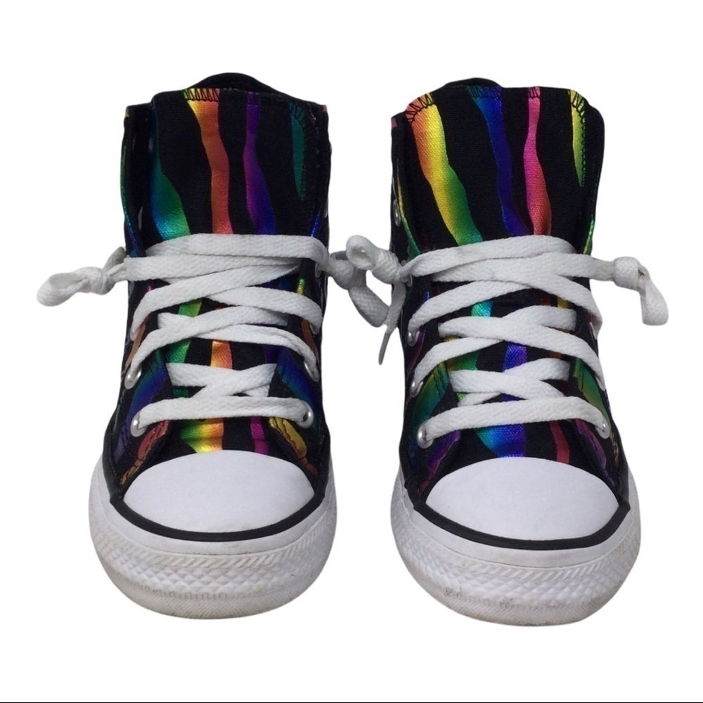 Converse Chuck Taylor AllStar Can't Be Tame Rainbow Zebra Stripe High Tops